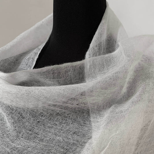 Ultra light Mongolian Cashmere wrap | White