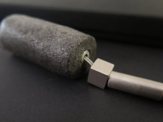 Java stone tubular column | Stainless steel and silver plate necklace