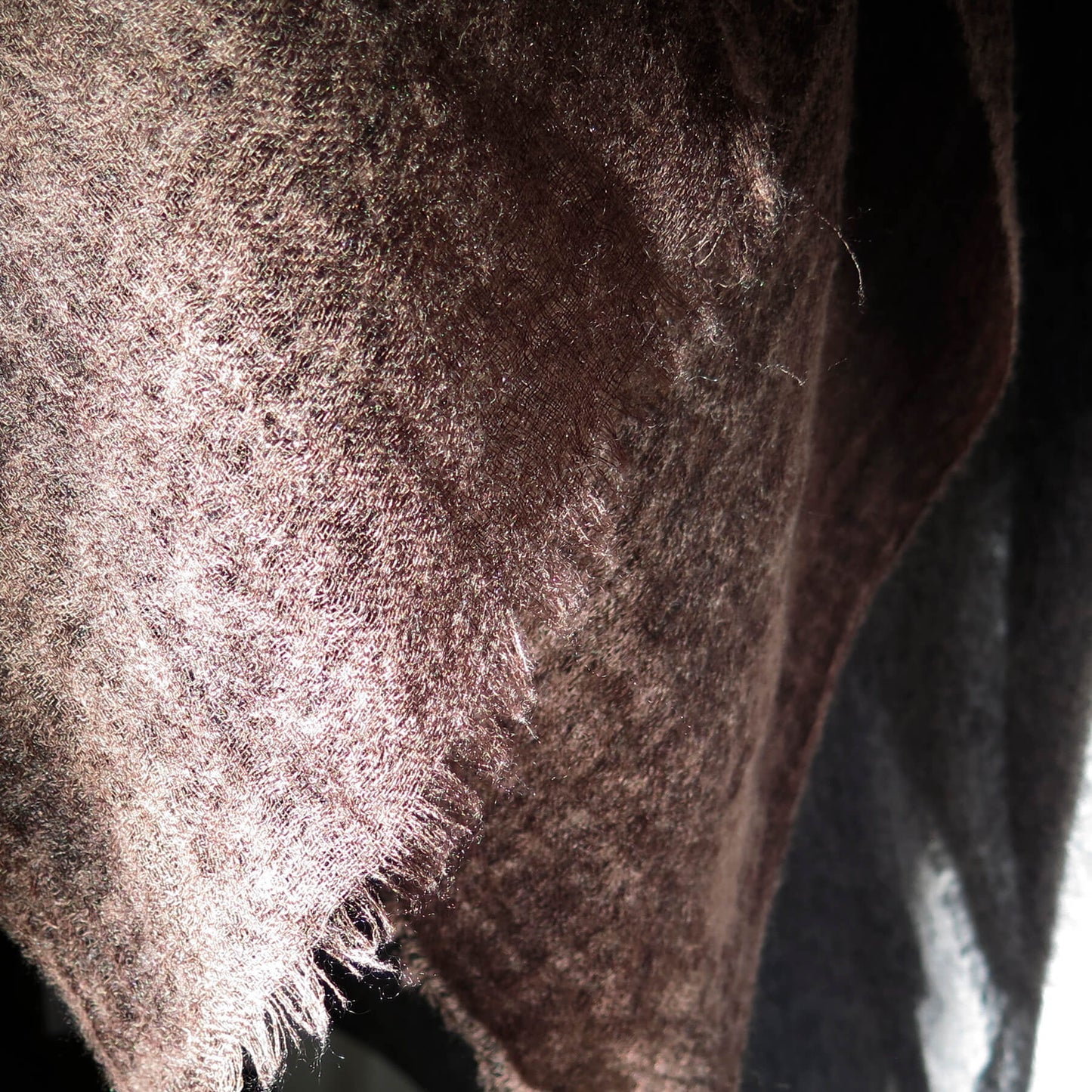 Dark Brown Cashmere Scarf | Ultra light Mongolian Cashmere | All season wrap