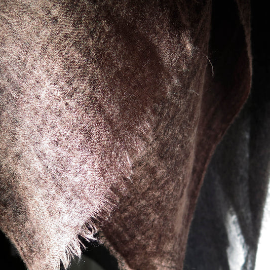 Ultra light Mongolian Cashmere wrap | Dark brown