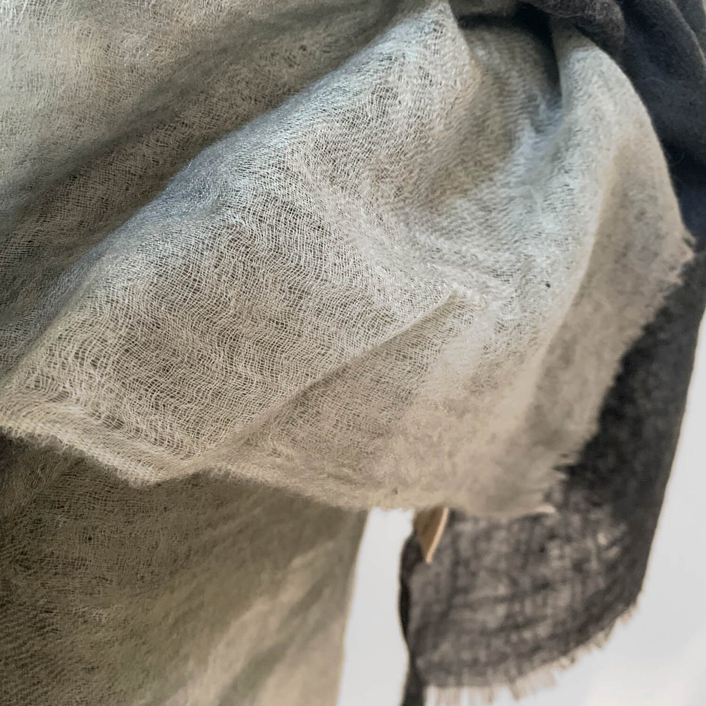 Charcoal Japanese Watercolour Cashmere Scarf | Ultra light Pure Mongolian Cashmere | All season wrap