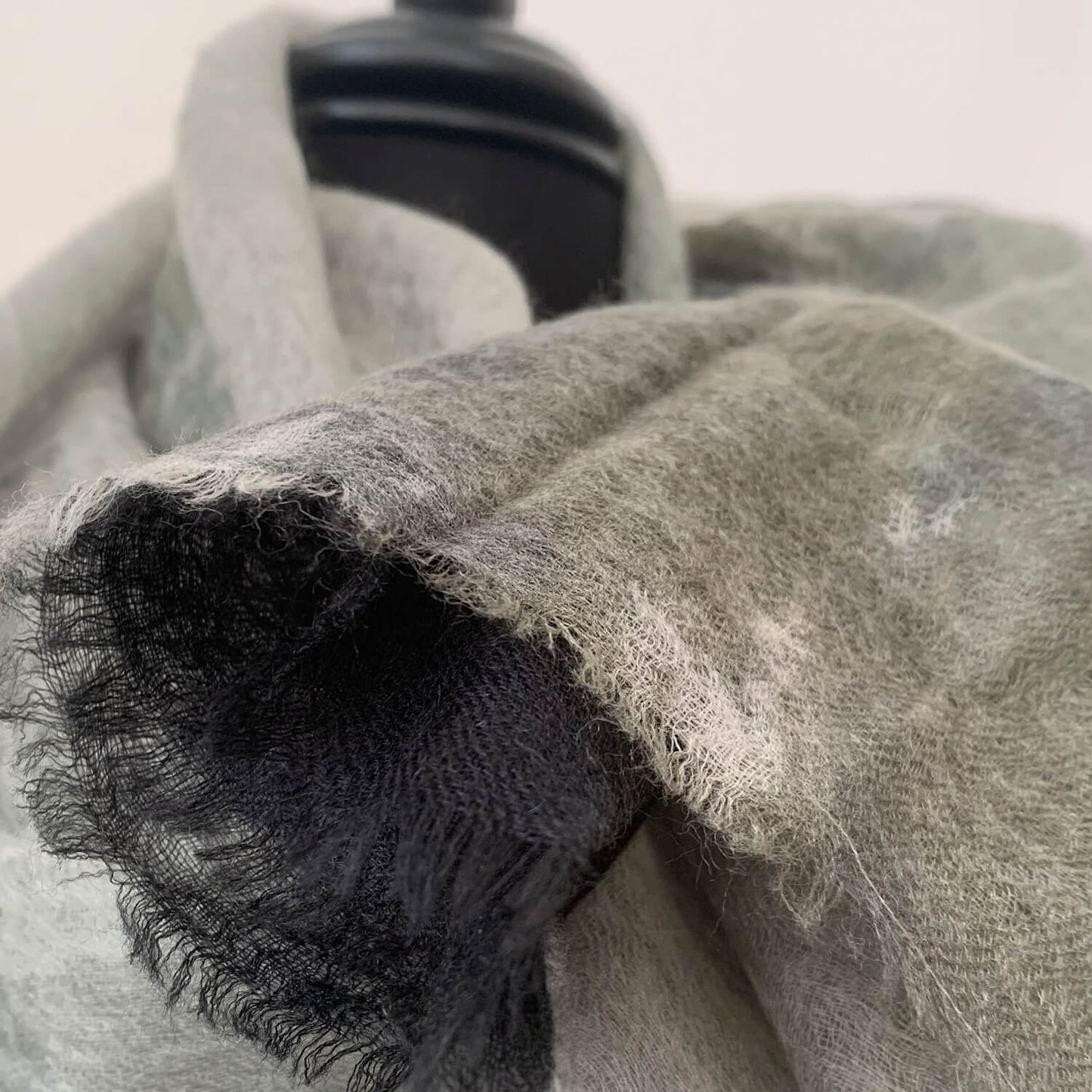 Charcoal Japanese Watercolour Cashmere Scarf | Ultra light Pure Mongolian Cashmere | All season wrap