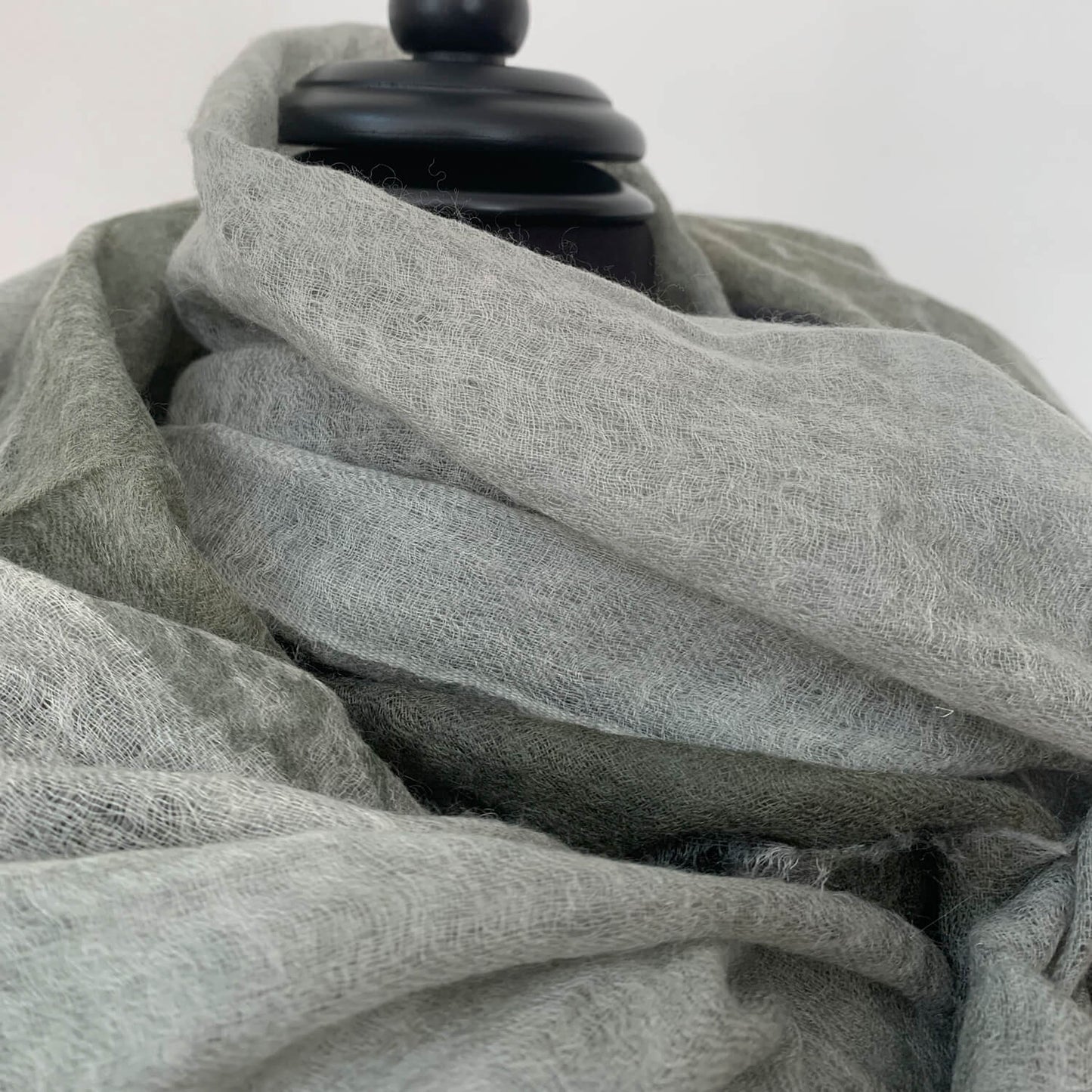 Charcoal Japanese Watercolour Cashmere Scarf | Ultra light Pure Mongolian Cashmere | All season wrap