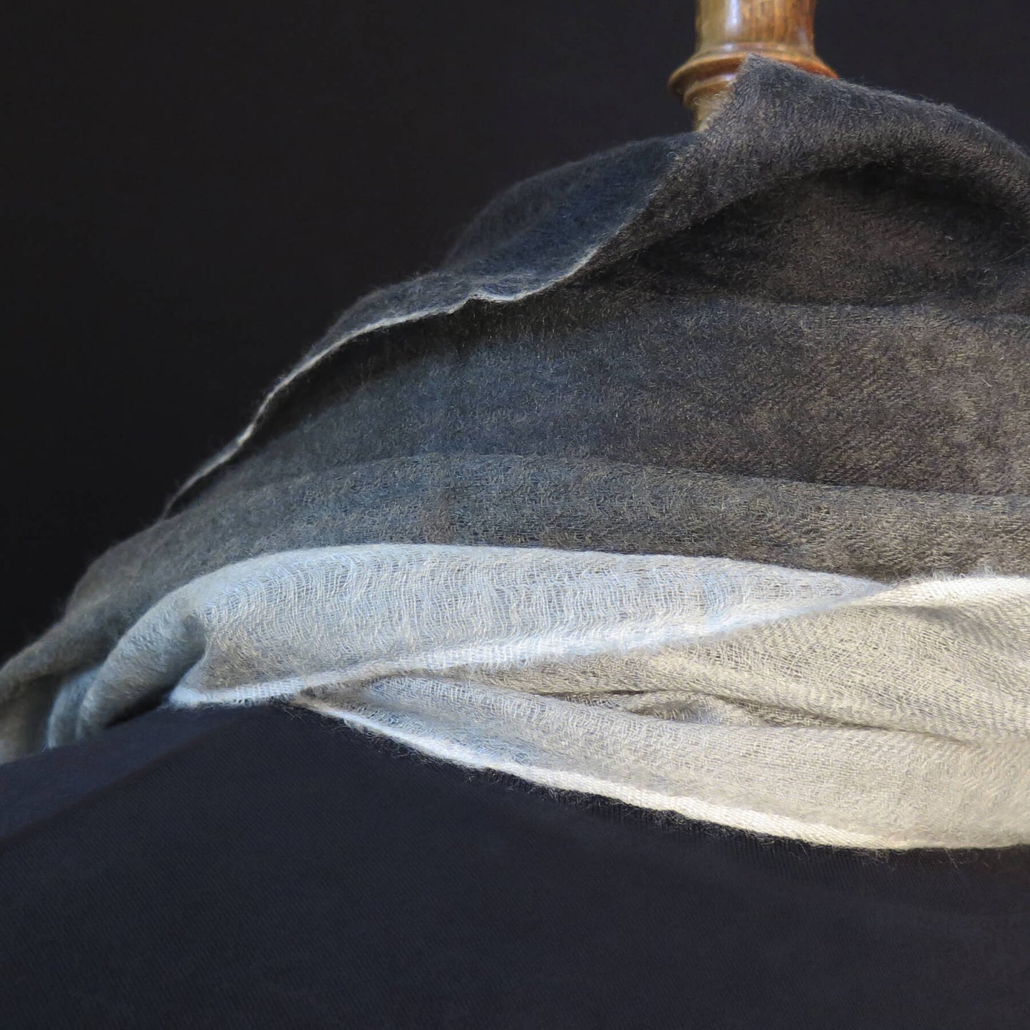 Charcoal Japanese Watercolour Cashmere Scarf | Ultra light Pure Mongolian Cashmere | All season wrap