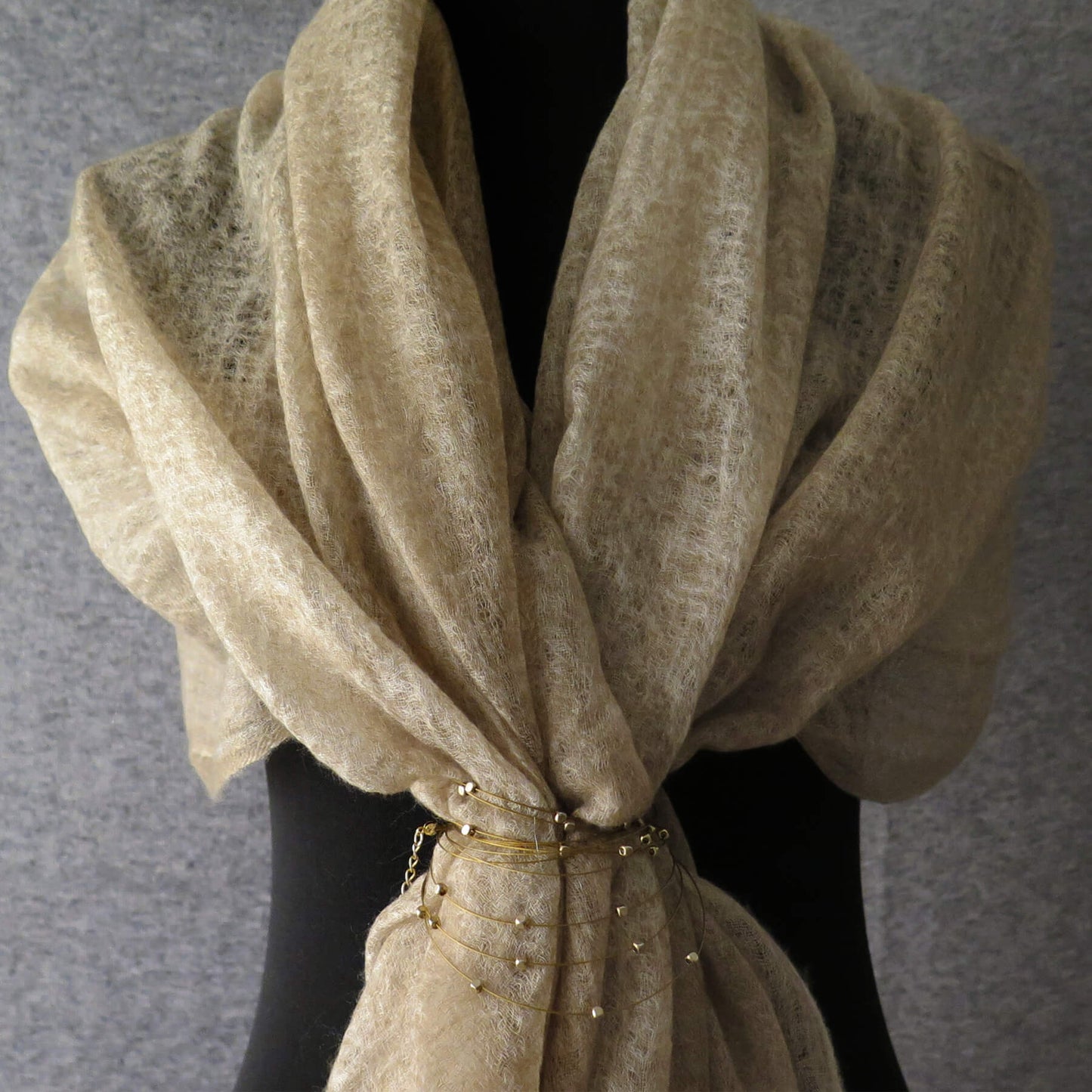 Fawn Cashmere Scarf | Ultra light Pure Mongolian Cashmere | All season wrap