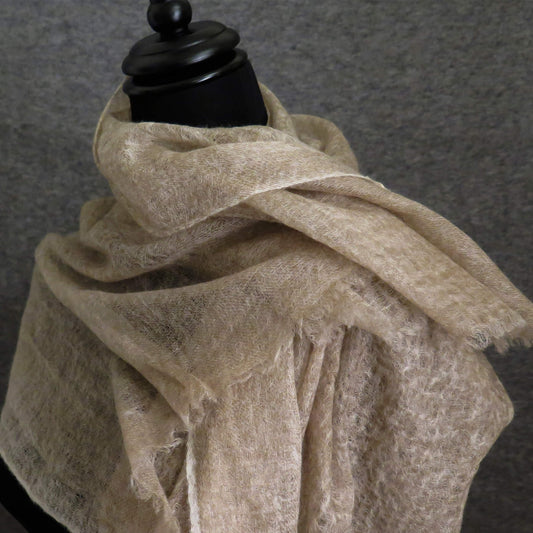 Ultra light Mongolian Cashmere wrap | Fawn
