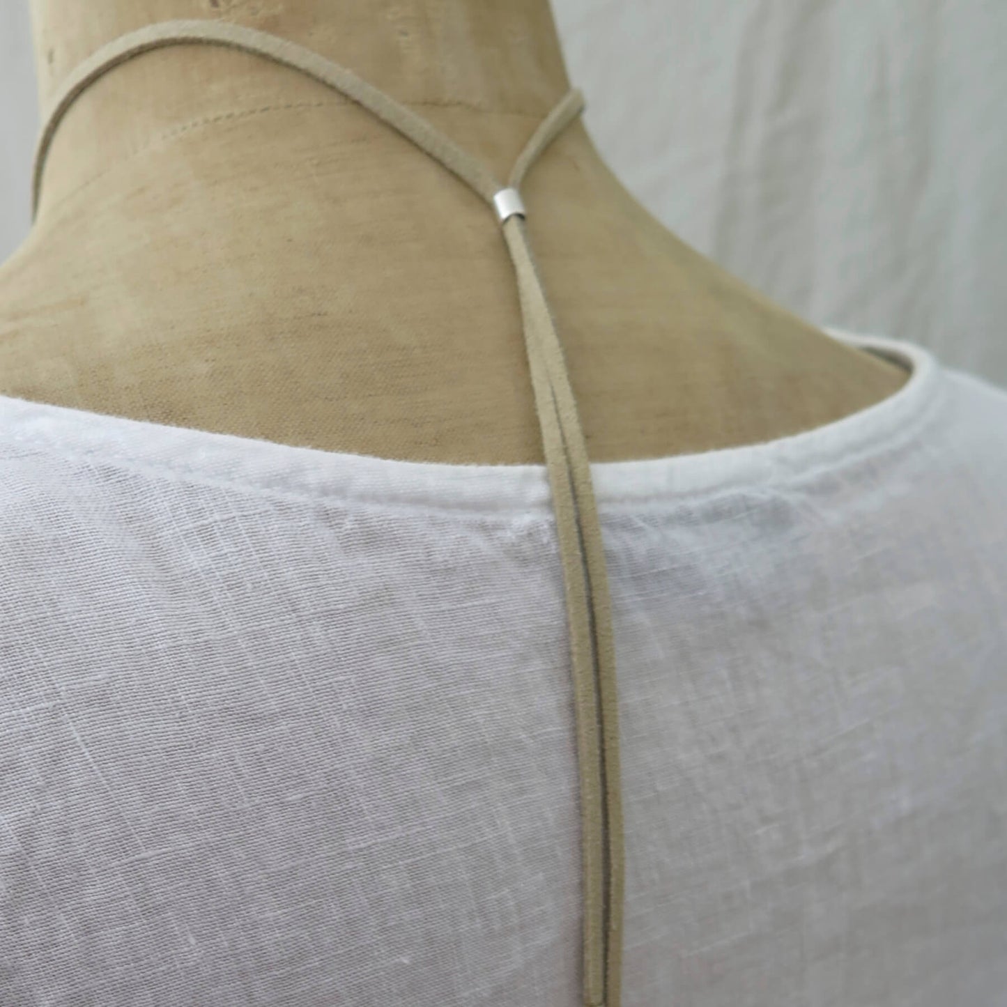 Oslo rock handmade grey pendant | Adjustable length vegan suede cord necklace