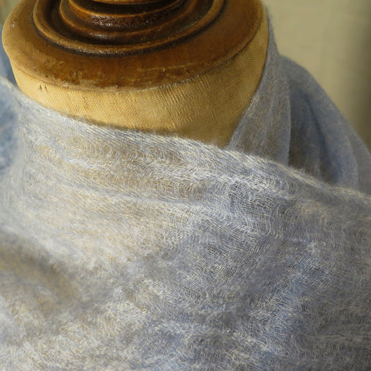 Ultra light Mongolian Cashmere wrap | Light Blue