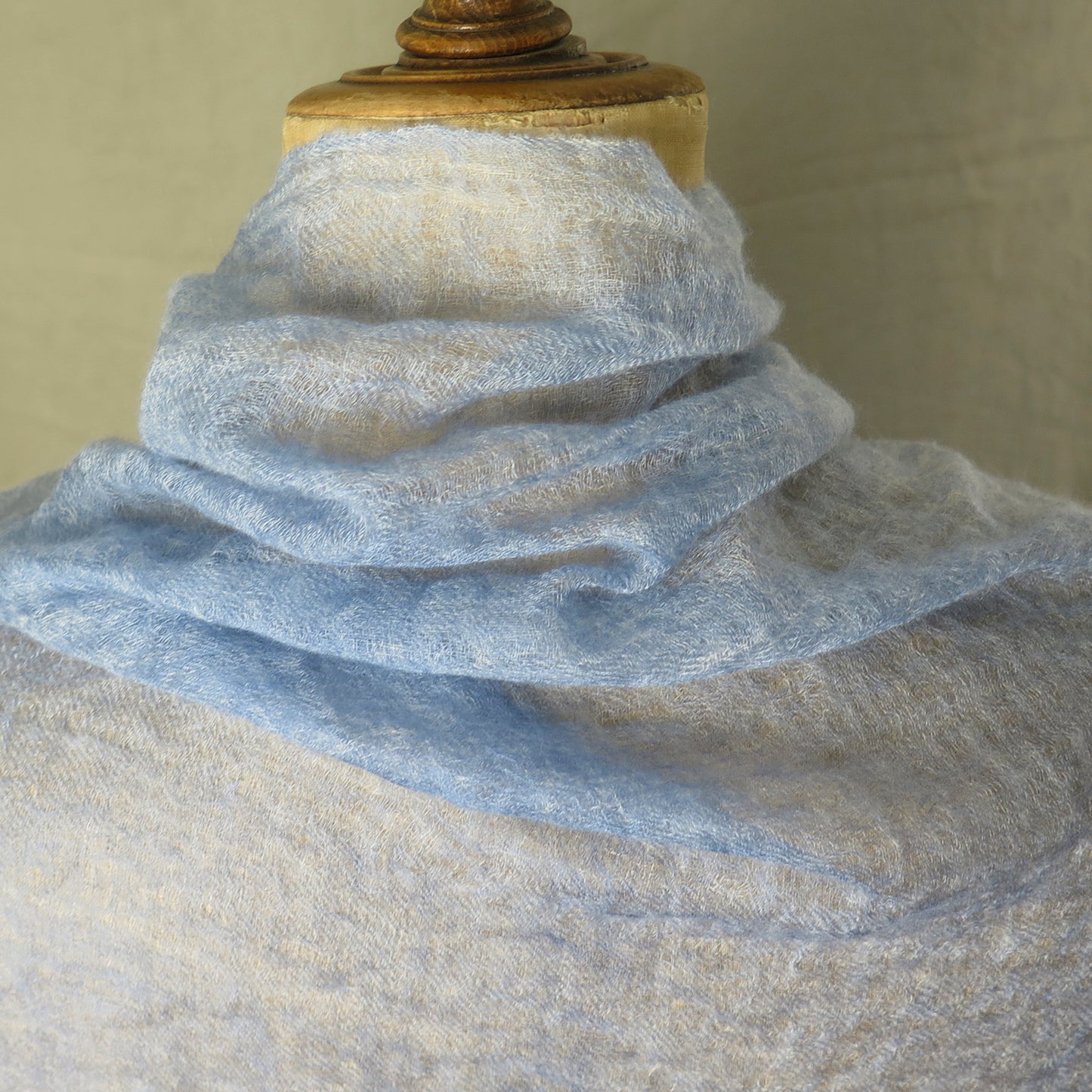 Light Blue Cashmere Scarf | Ultra light Mongolian Cashmere | All season wrap