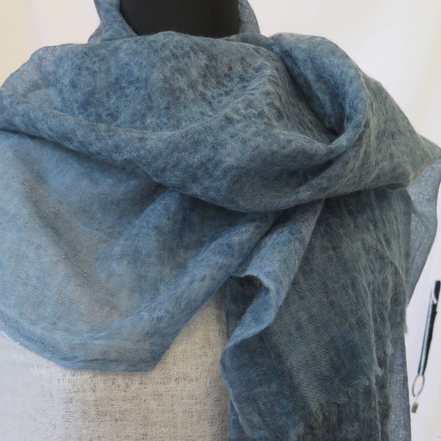 Blue Cashmere Scarf | Ultra light Mongolian Cashmere | All season wrap