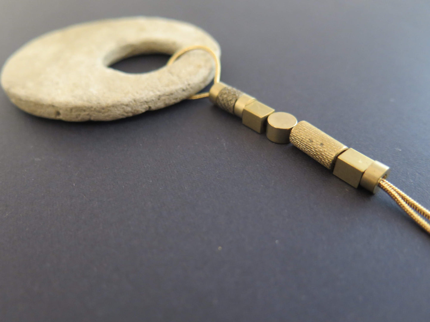 Wild stone eclipse | Raw brass and gold plate necklace