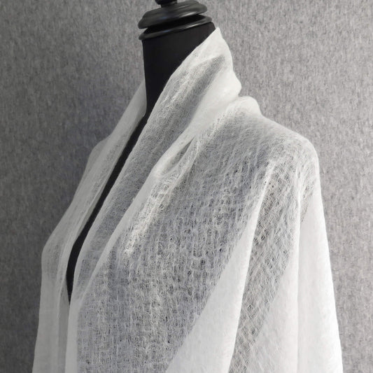 White Cashmere Scarf  | Ultra light Mongolian Cashmere | All season wrap