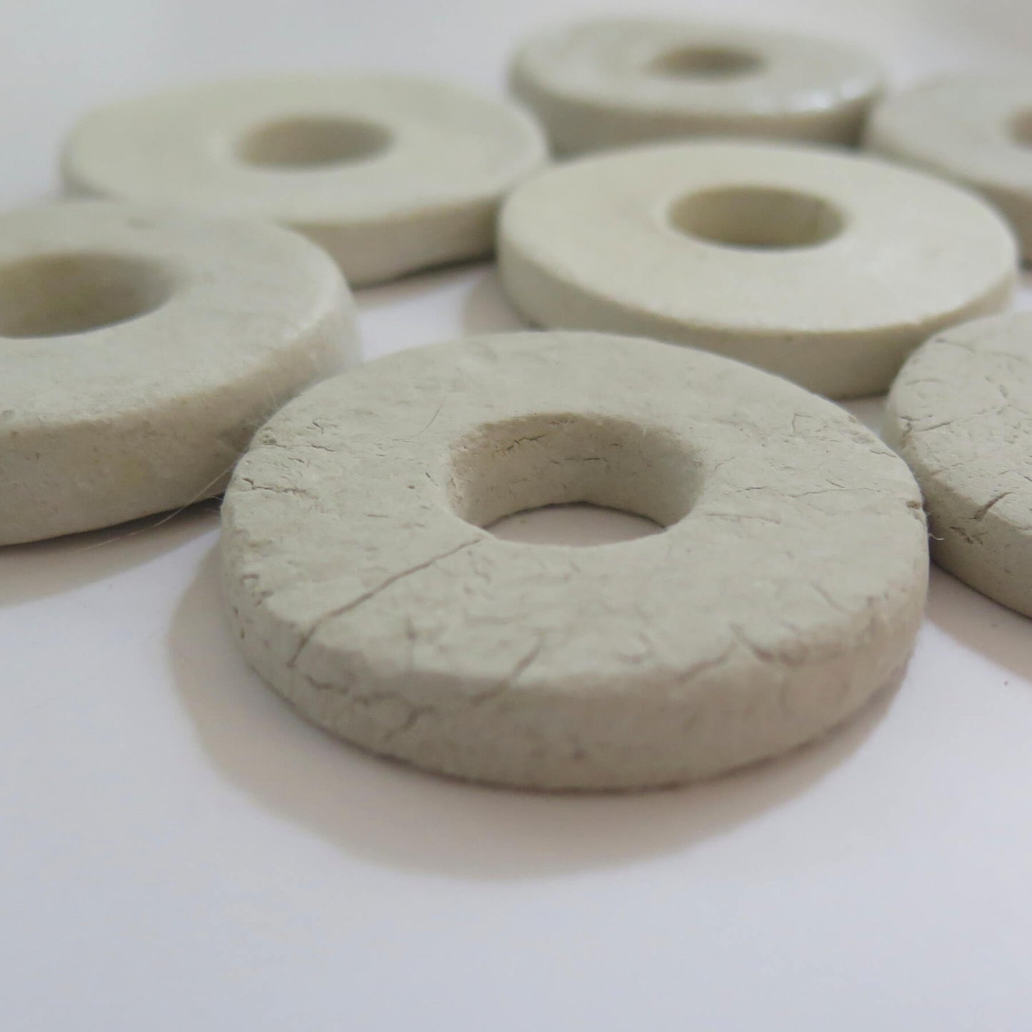 Oslo rock handmade white pendant | Adjustable length vegan suede cord necklace