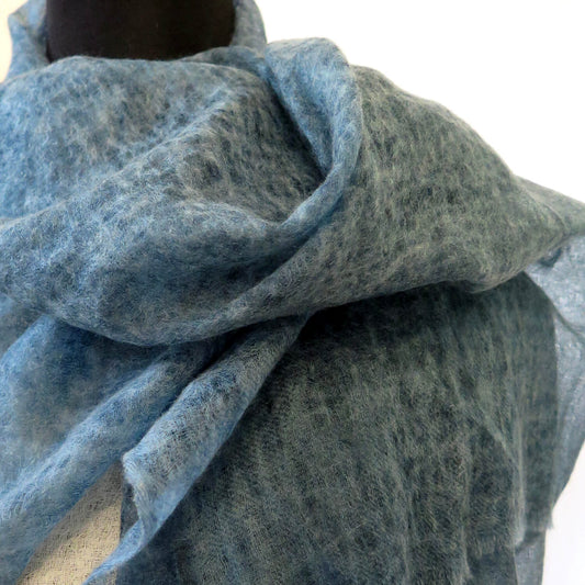 Blue Cashmere Scarf  | Ultra light Mongolian Cashmere | All season wrap